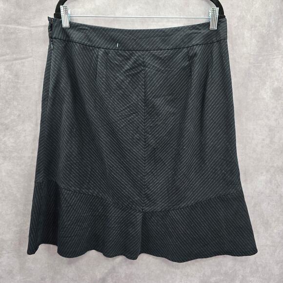 Ann Taylor Navy Blue Stripe Vintage Flare Knee Length Executive Skirt Plus 14 - Picture 2 of 6